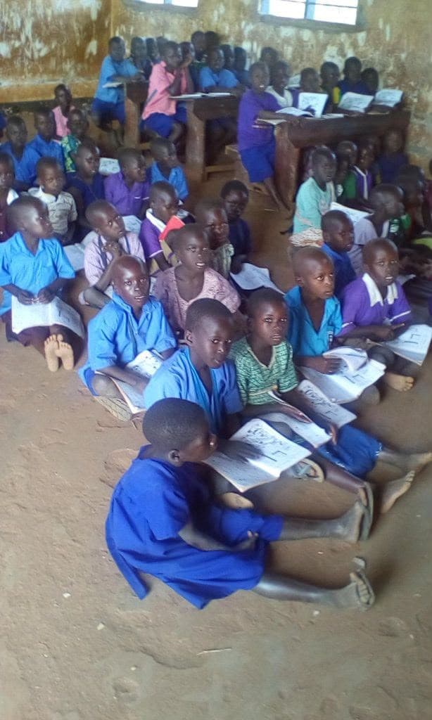 Children reading in a classroom